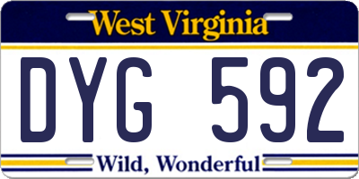 WV license plate DYG592