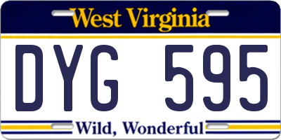 WV license plate DYG595