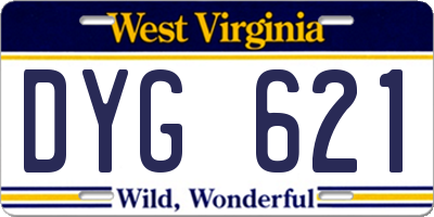 WV license plate DYG621