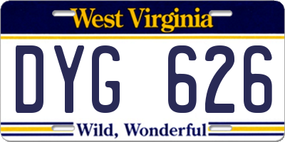 WV license plate DYG626