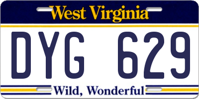 WV license plate DYG629