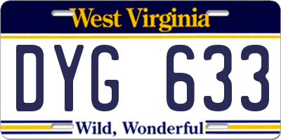 WV license plate DYG633