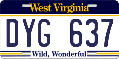 WV license plate DYG637