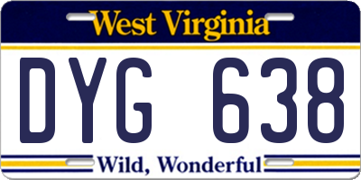 WV license plate DYG638