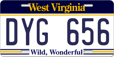 WV license plate DYG656