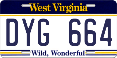 WV license plate DYG664