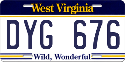 WV license plate DYG676