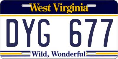 WV license plate DYG677