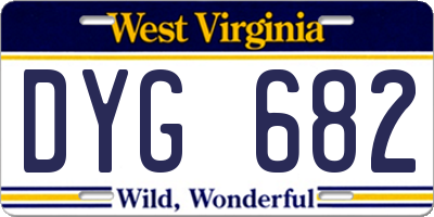 WV license plate DYG682