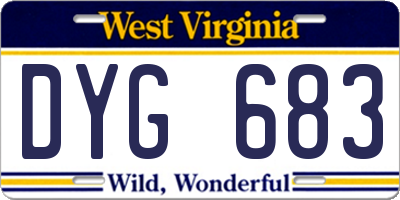 WV license plate DYG683