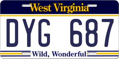 WV license plate DYG687