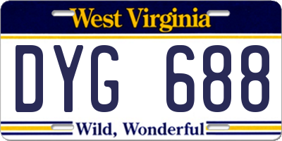 WV license plate DYG688