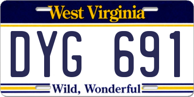 WV license plate DYG691
