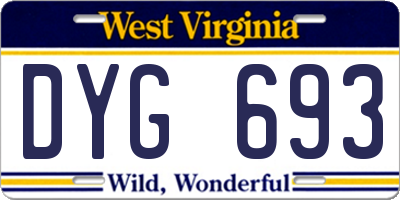 WV license plate DYG693