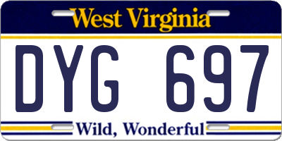 WV license plate DYG697