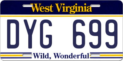WV license plate DYG699
