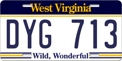 WV license plate DYG713
