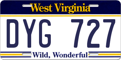 WV license plate DYG727