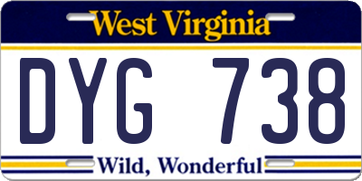 WV license plate DYG738
