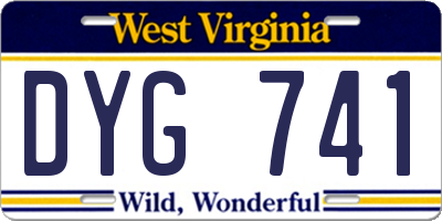 WV license plate DYG741
