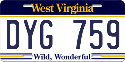 WV license plate DYG759