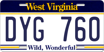 WV license plate DYG760