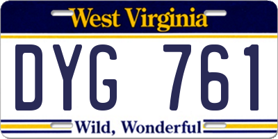 WV license plate DYG761