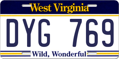 WV license plate DYG769