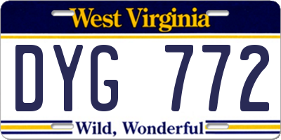 WV license plate DYG772