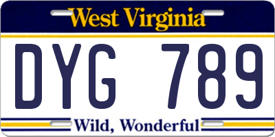 WV license plate DYG789