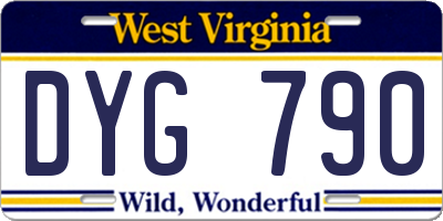 WV license plate DYG790