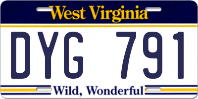 WV license plate DYG791