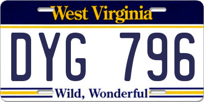 WV license plate DYG796