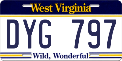 WV license plate DYG797