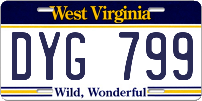 WV license plate DYG799