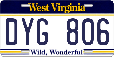 WV license plate DYG806