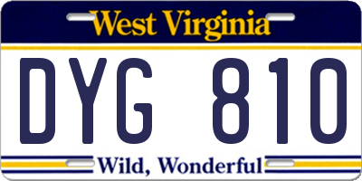 WV license plate DYG810