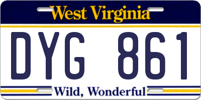 WV license plate DYG861