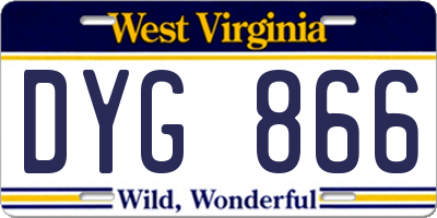 WV license plate DYG866