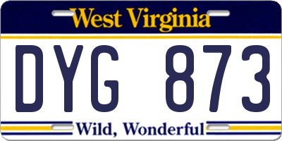 WV license plate DYG873