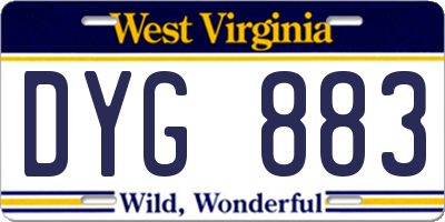 WV license plate DYG883