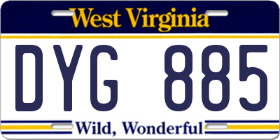 WV license plate DYG885