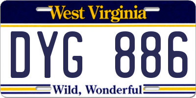 WV license plate DYG886