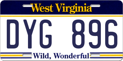 WV license plate DYG896