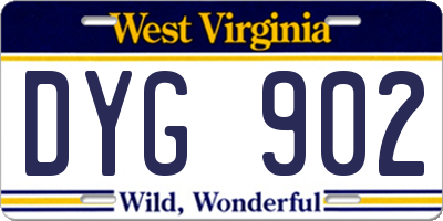 WV license plate DYG902