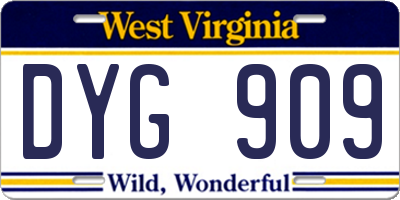 WV license plate DYG909