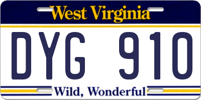 WV license plate DYG910