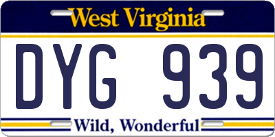 WV license plate DYG939