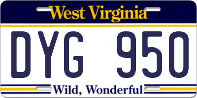 WV license plate DYG950