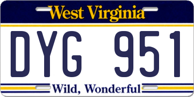 WV license plate DYG951